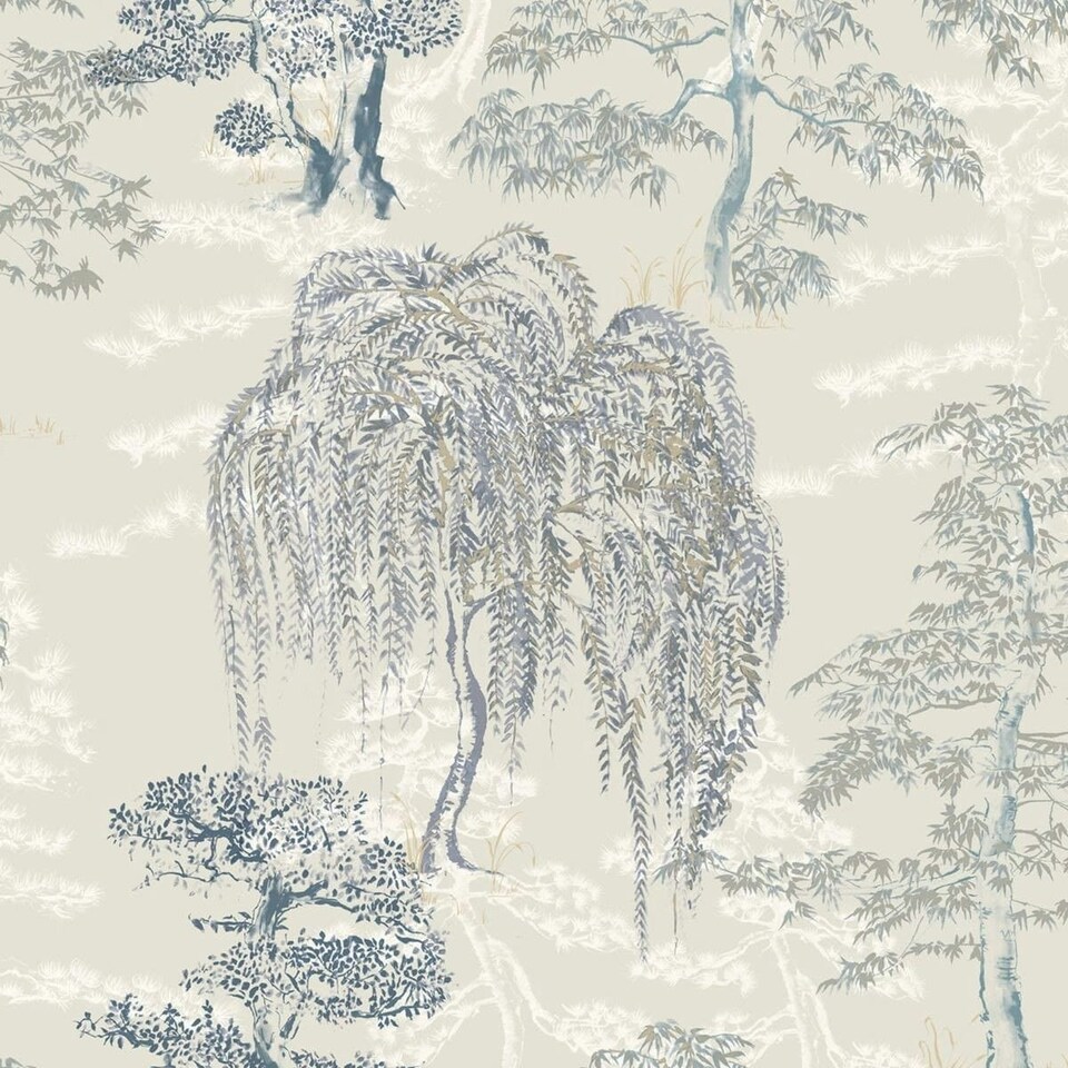 image 1 of Arthouse Oriental Garden Wallpaper - Soft Blue - 10.1m x 53cm | Blue