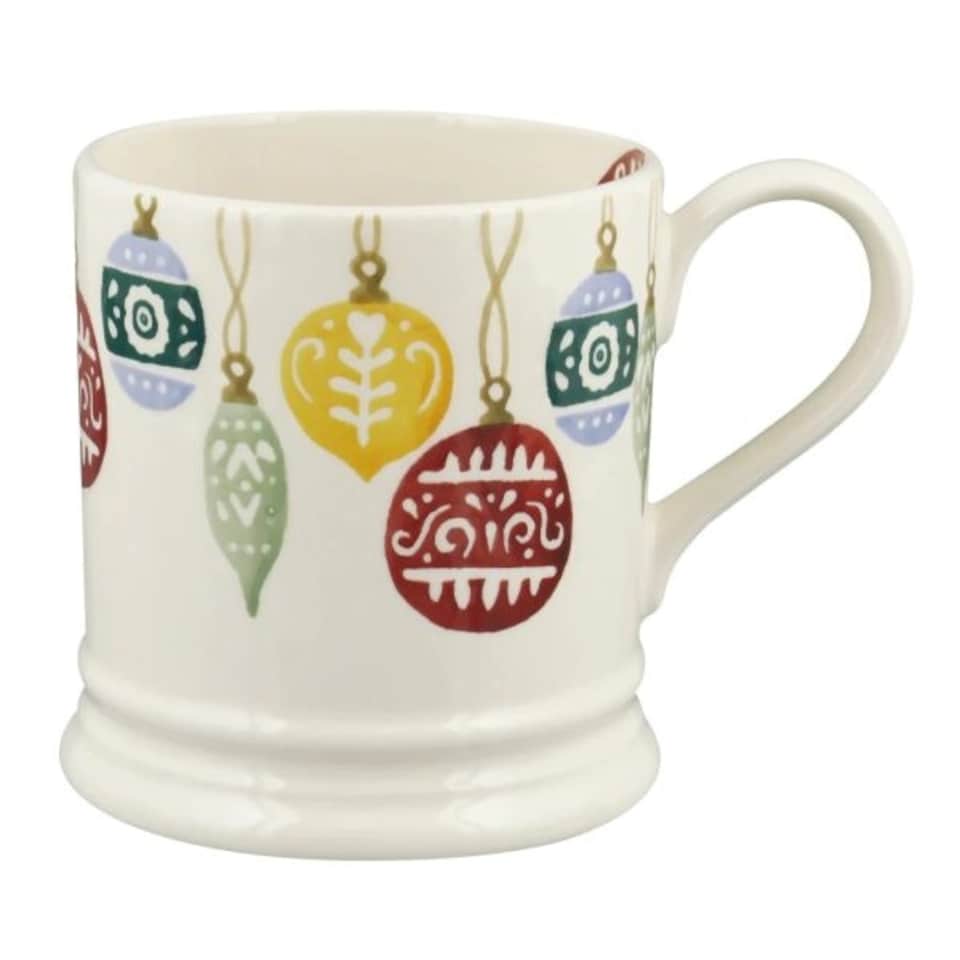 image 1 of Mug: 1 x 470ml Emma Bridgewater Baubles Pint Mug, Ceramic White