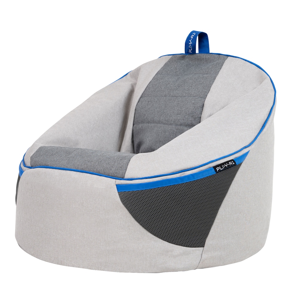 image 1 of PLAY-R1 Alpha Kids Gaming Bean Bag Chair Grey Video Gaming Bean Bags | Grey | Grey | 1
