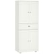 image 1 of HOMCOM 184cm Tall Kitchen Cupboard, Freestanding Kitchen Pantry Storage Cabinet with 4 Doors, 3 Adjustable Shelves, Drawer, Anti-tipping Device, Sideboard Organiser for Dining Room, Living Room, White