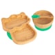 image 1 of Tiny Dining Children's Bamboo Suction Llama Dinner Set - Green