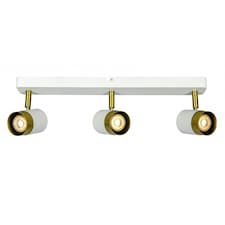 CGC ORIO White and Brushed Gold Triple Three Head GU10  Adjustable Ceiling Spot Light Bar White