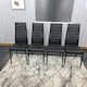 image 5 of Dining Chairs Set of 4 Black Leather Kitchen Chairs Black