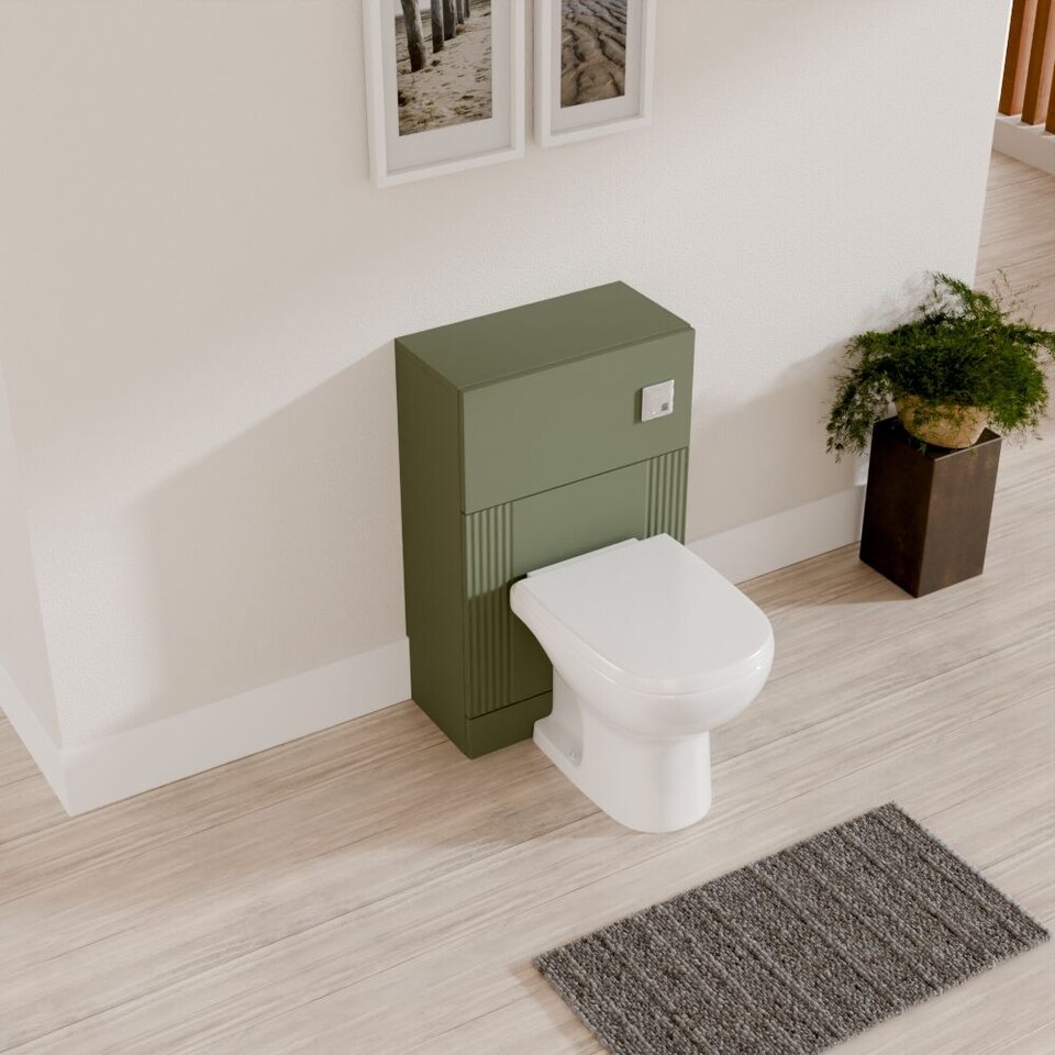 image 1 of Balterley Modern Bathroom Retro Floor Standing WC Back to Wall Toilet Unit | Green | Satin Green