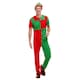 image 2 of Red and Green Elf Christmas Fancy Dress Costume Unisex Adult Medium | Red | M