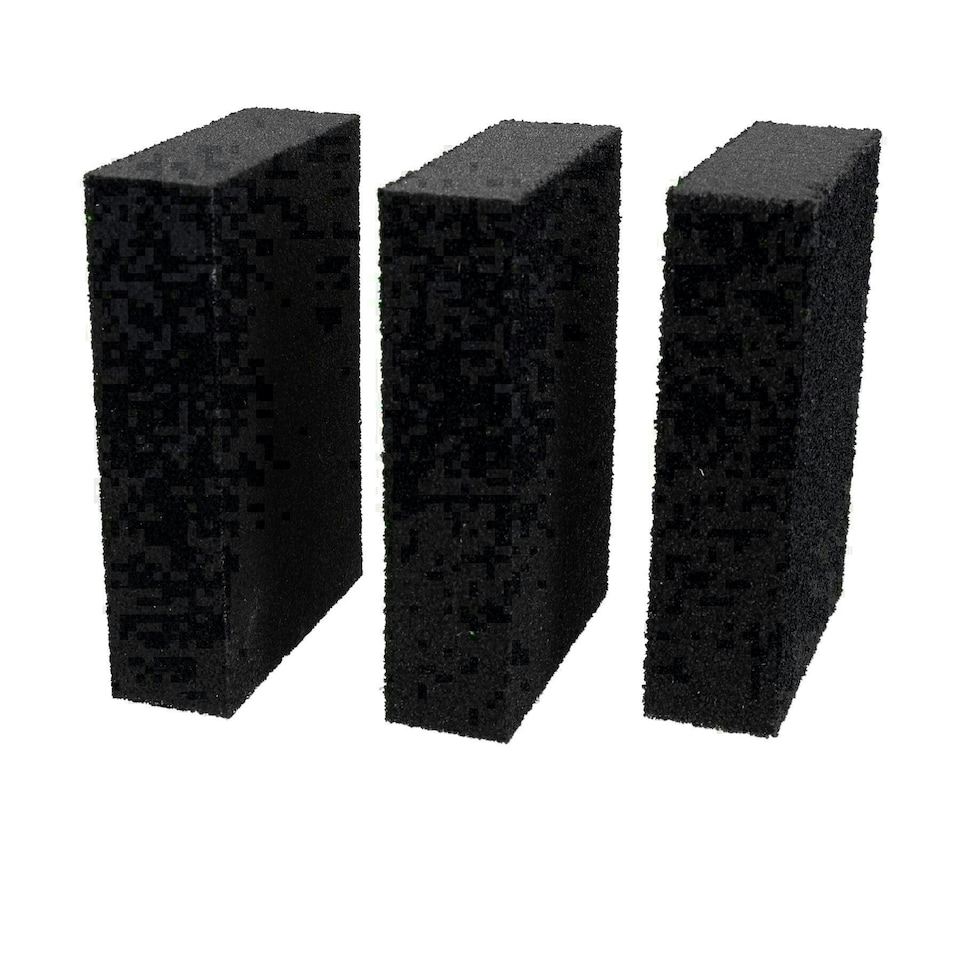 image 1 of Foam Sponge Sanding Blocks 60 80 120 Mixed Grit Abrasive Wet + Dry 3 Pack