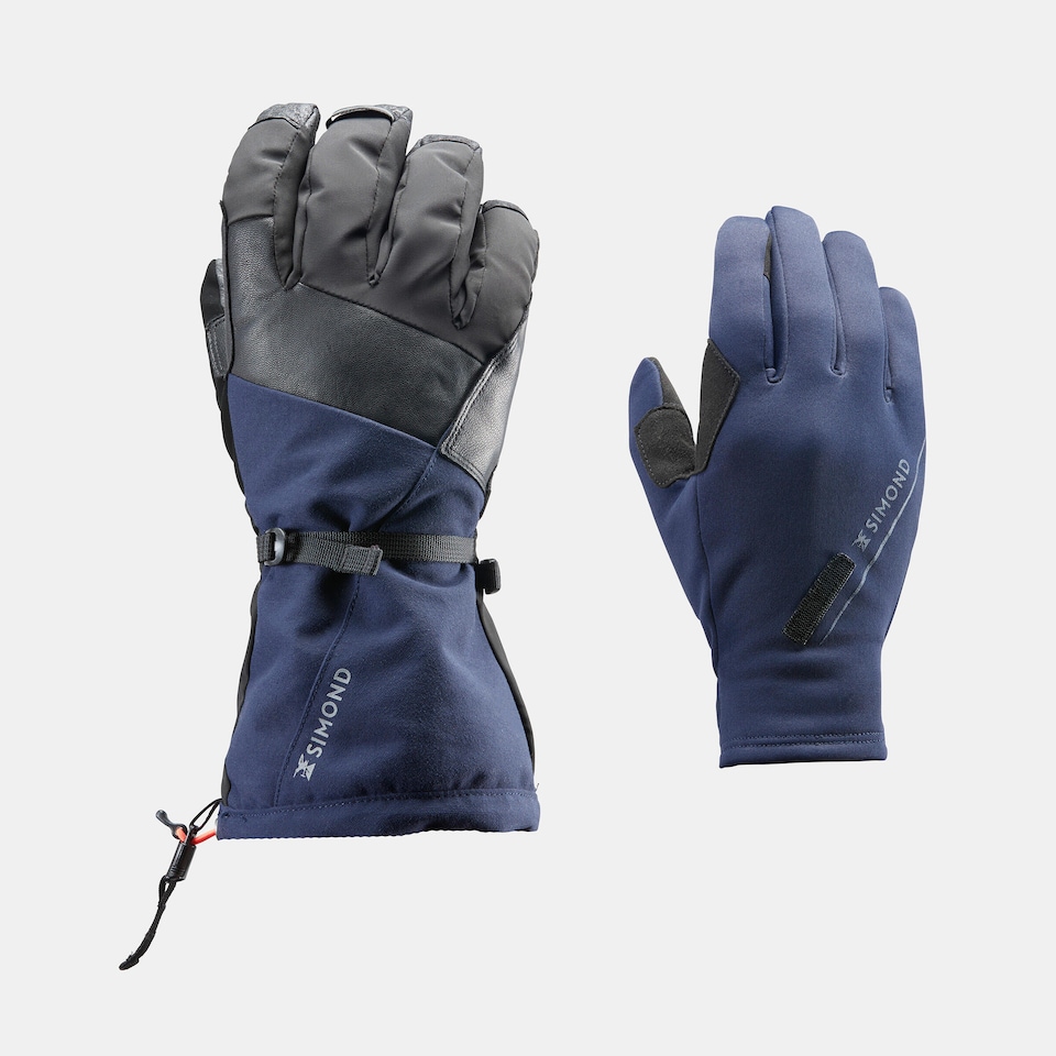 image 1 of Decathlon 2-in-1 waterproof mountaineering gloves, black