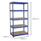 image 4 of 3 x 90cm Q-Rax Blue Metal Racking Units & Workbench Blue