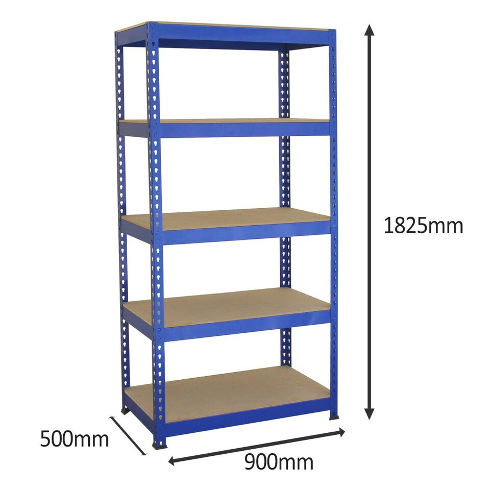 image 1 of 3 x 90cm Q-Rax Blue Metal Racking Units & Workbench Blue