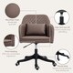 image 7 of Vinsetto Microfiber Office Chair, Desk Chair, Makeup Vanity Chair with Massage Lumbar Pillow and Rolling Wheels for Bedroom and Home, Brown