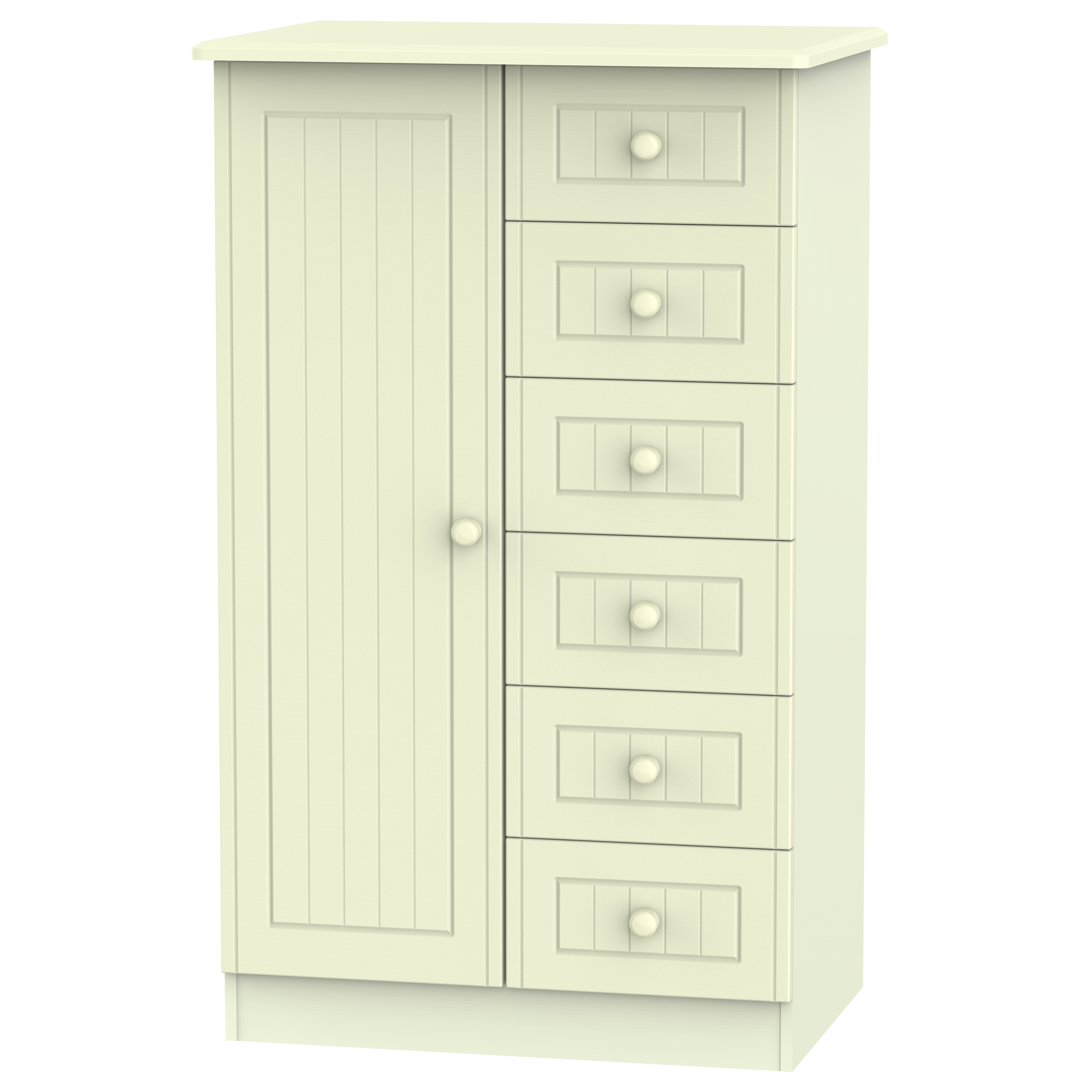 Lancaster 1 Door 5 Drawer Childrens Wardrobe in Cream Ash