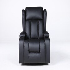 SoHo 10 in 1 Recliner Armchair With Swivel, Tilt Heated and Massage Functionality Black | Black | One Size
