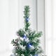 image 9 of HOMCOM 5FT Tall Prelit Pencil Slim Artificial Christmas Tree with Realistic Branches, 250 Colourful LED Lights and 408 Tips, Xmas Decoration, Green