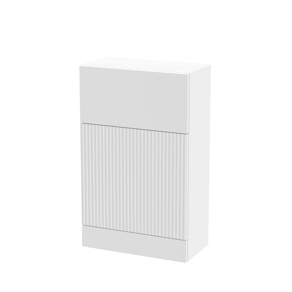 image 1 of Contemporary Fluted 500mm Floor Standing WC Unit, Satin White | White | Satin White | 253 x 500 x 810mm
