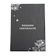image 1 of Beautiful Black Satin Fabric Wedding Certificate Holder with Silver Floral Decor