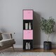 image 2 of 4 -Cube Tall Shelving Unit With Non Woven Inserts | Black | Black & Light Pink | 1