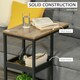 image 7 of HOMCOM C-Shaped Mobile Couch Bed Side Table w/ 3-tier Storage Shelf - Brown Brown