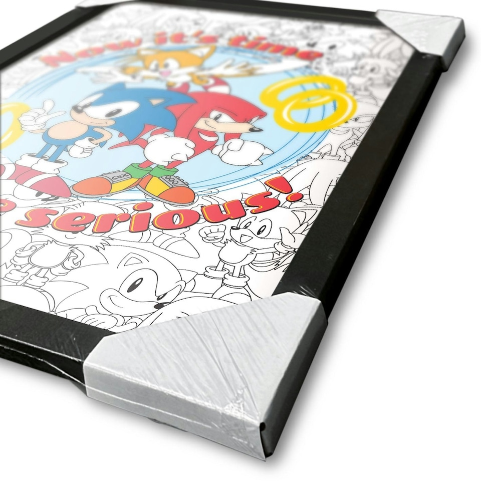 image 1 of Sonic The Hedgehog (It's Time To Be Serious) Framed 30x40cm Print