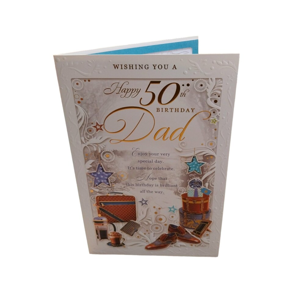 image 1 of Happy 50th Birthday Dad Opacity Card