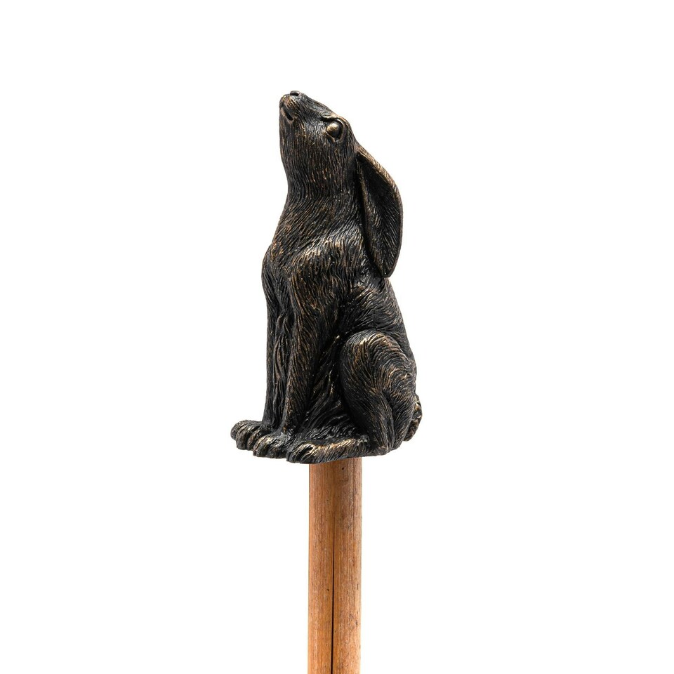 Cane Companions Figurine Antique Bronze Moongazing Hare