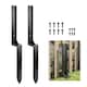 image 1 of Outsunny 2 Pack Fence Post Repair Kit, Metal Fence Post Support with Drill | Black | Black | 81 x 5.5 x 12 cm