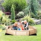 image 2 of Outsunny Kids Wooden Sand Pit Children Sandbox with Cover Outdoor Playset
