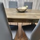 image 5 of Dining Table and 4 Chairs Rustic Effect Wood Table 4 Grey Leather Chairs Dining Room Brown