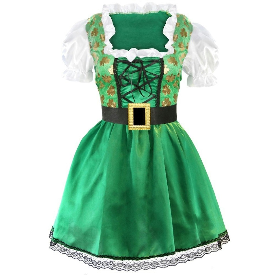 image 1 of Irish Shamrock Dress | Green | M