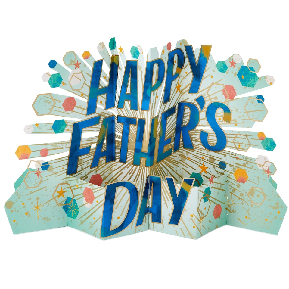 image 1 of Hallmark Jumbo Father's Day Card - 3D Pop-Up Banner Design