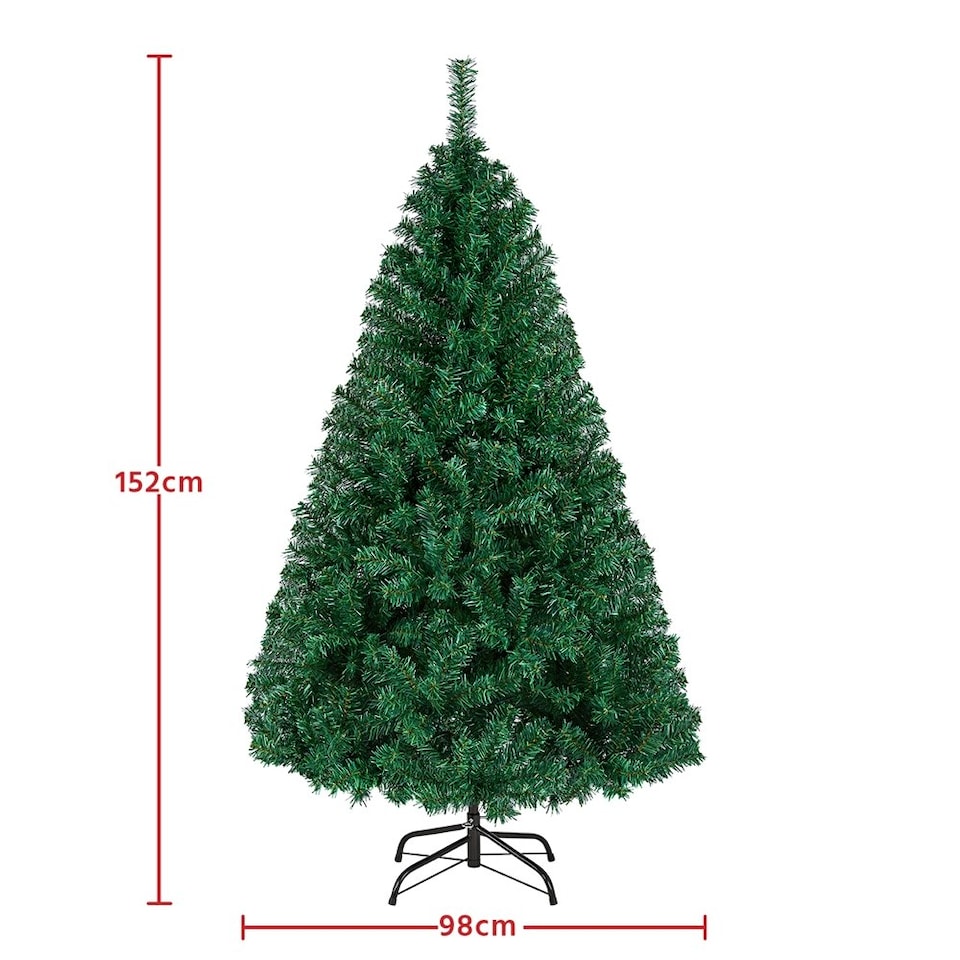 image 1 of Yaheetech 152cm Artificial Christmas Tree with 718 PVC Tips Green