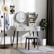 image 3 of HOMCOM Dressing Table Set with 3 Drawers, Storage shelves and Stool, Grey