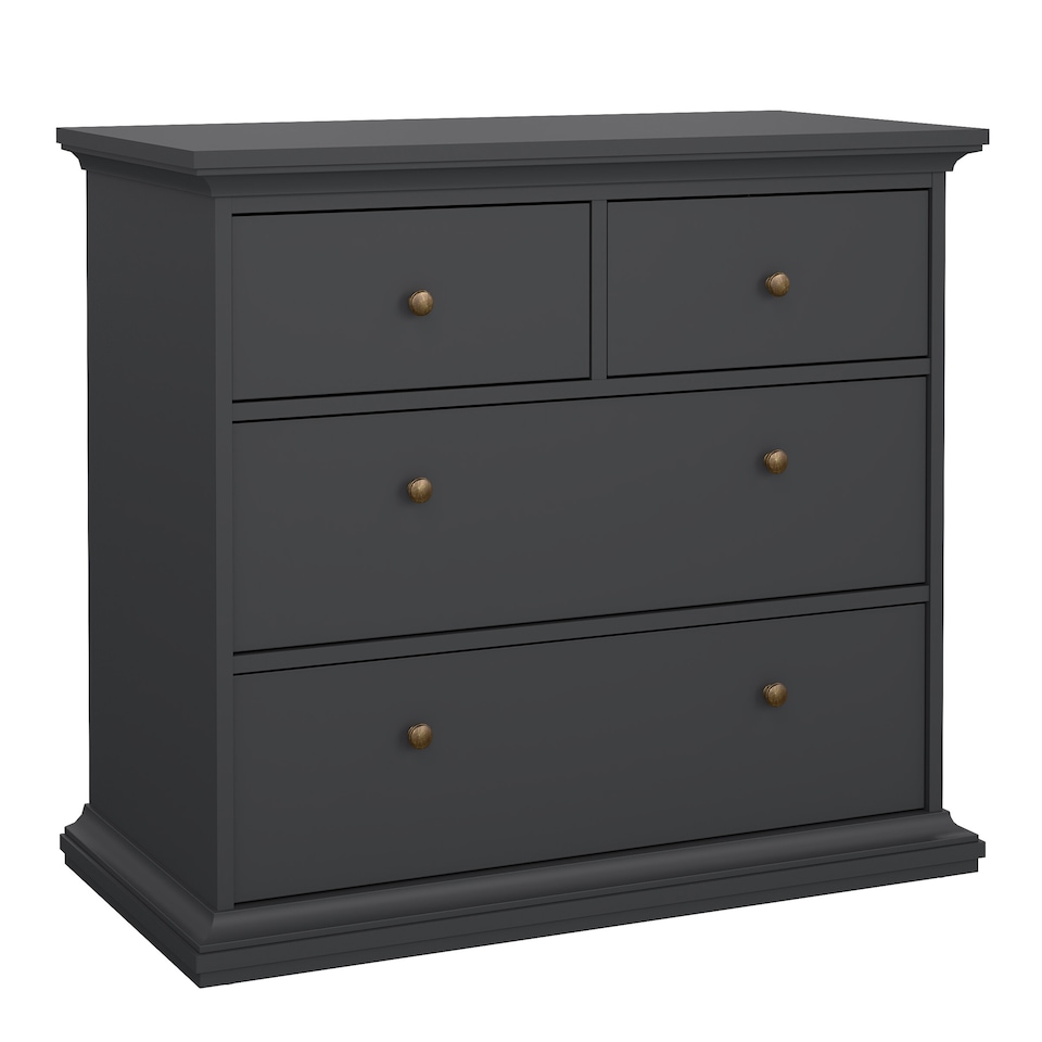 image 1 of Paris Chest of 4 Drawers in Matt Grey