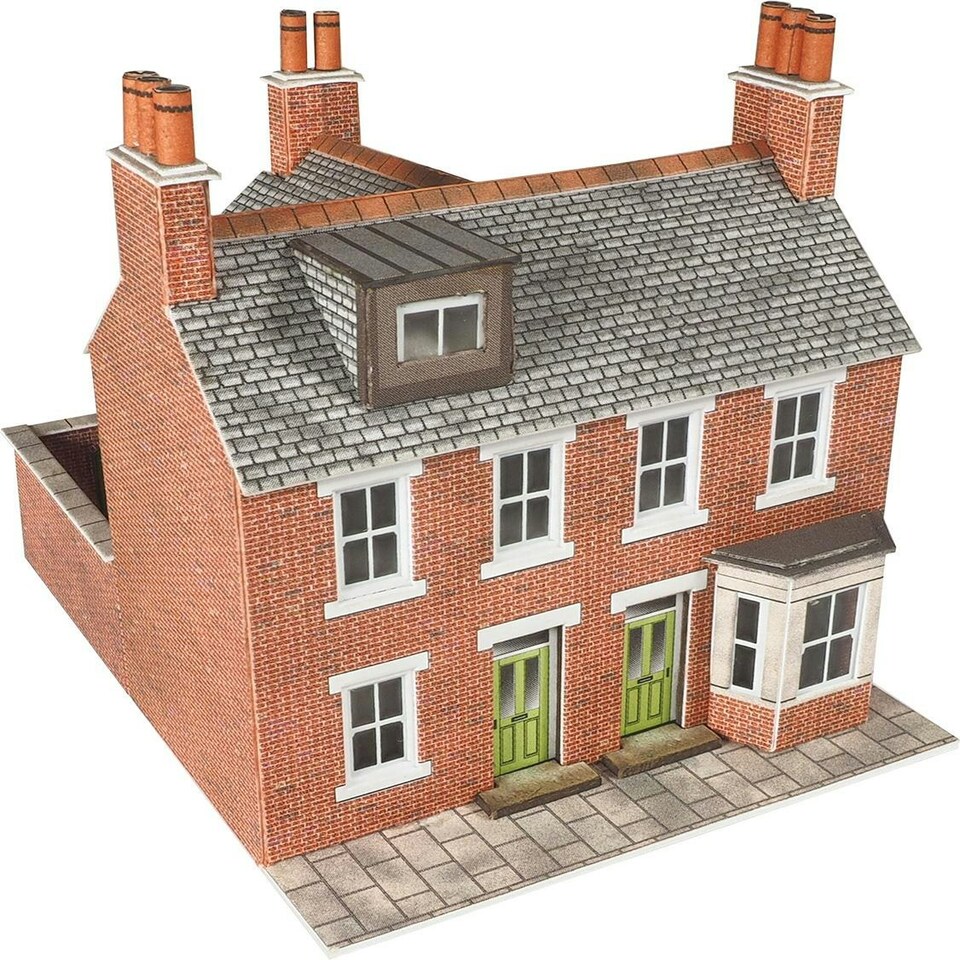 image 1 of Metcalfe Red Brick Terraced Houses (2) Card Kit