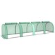 image 1 of Outsunny Tunnel Greenhouse Steel Frame for Garden w Zipper Doors, Green