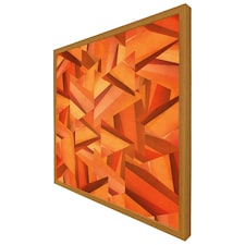 Autumn coloured geometric triangle patterns (Picutre Frame) Brown | Oak | M