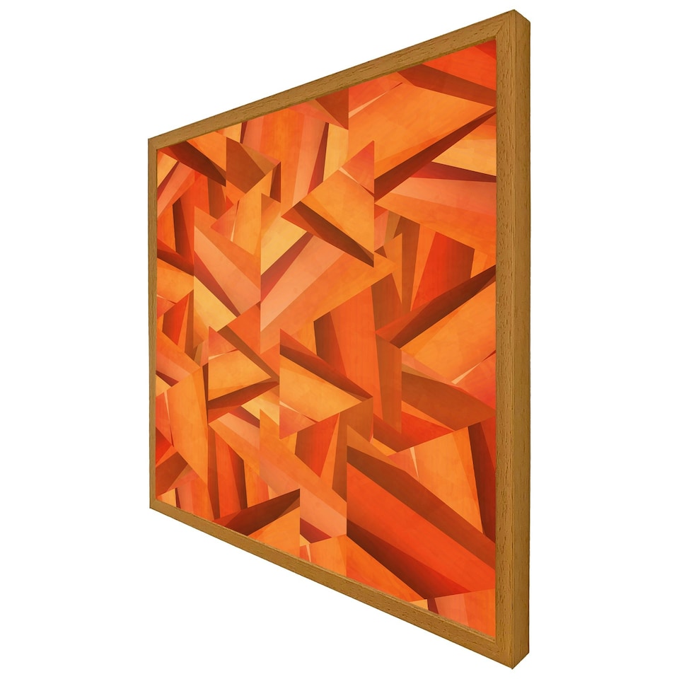 image 1 of Autumn coloured geometric triangle patterns (Picutre Frame) Brown | Oak | M