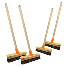 1 x Strong Handle 9" Stiff Deck Scrubber Brush For Decking, Cleaning & Gardens With Hard Bristles