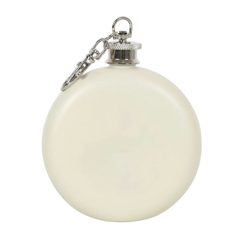 image 1 of Something Different Happy Camper Hip Flask - White - One Size