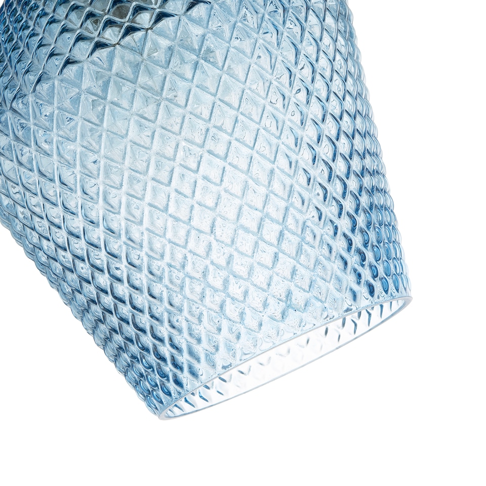 image 1 of Modern and Compact Diamond Design Midnight Blue Glass Pendant Shade | Blue