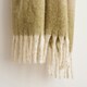 image 5 of Ombre Faux Mohair Throw - Soft, Stylish, Fringed Blanket Green