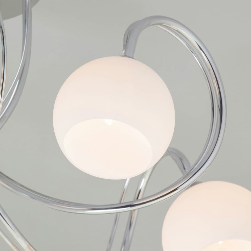 image 1 of BHS Soni 5 Light Flush Ceiling Light | Silver | Chrome | 1