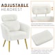 image 4 of Yaheetech Boucle Barrel Accent Chair with Adjustable Headrest and Lumbar Pillow White