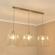 image 2 of ValueLights Susie Glass Lantern Lamp Shade 3 Drop Brushed Chrome Diner Ceiling Pendant Light Silver