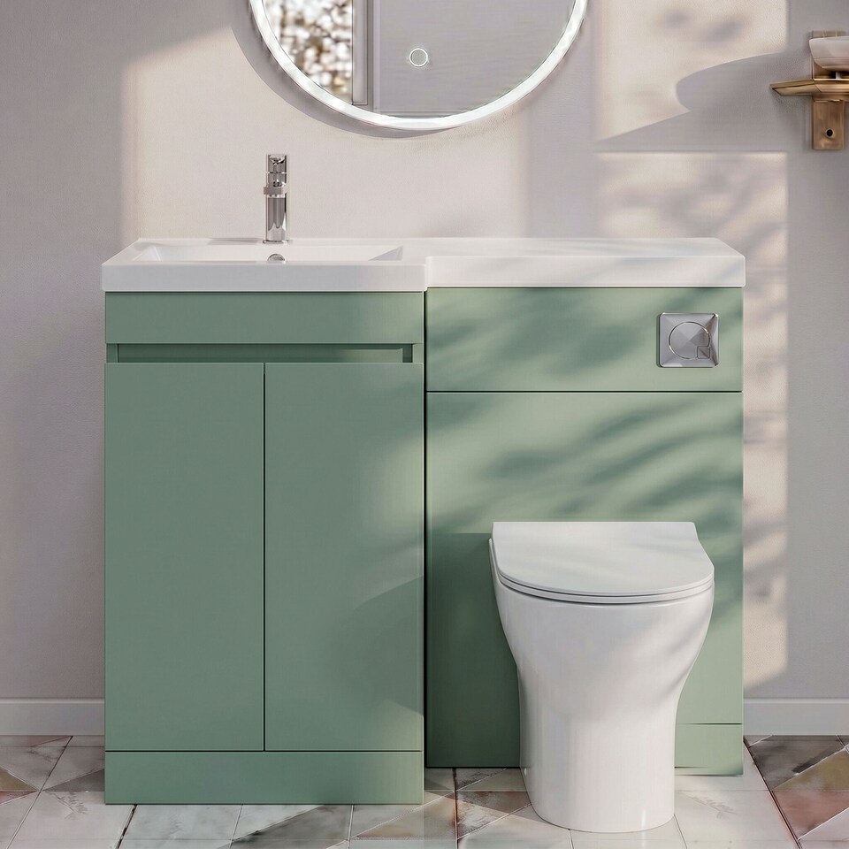 image 1 of Balterley Floor Standing Compact Unit with Left Hand Polymarble Basin