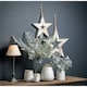 image 2 of Hill Interiors Sparkle Wooden Star Hanging Ornament - Brown/White - One Size
