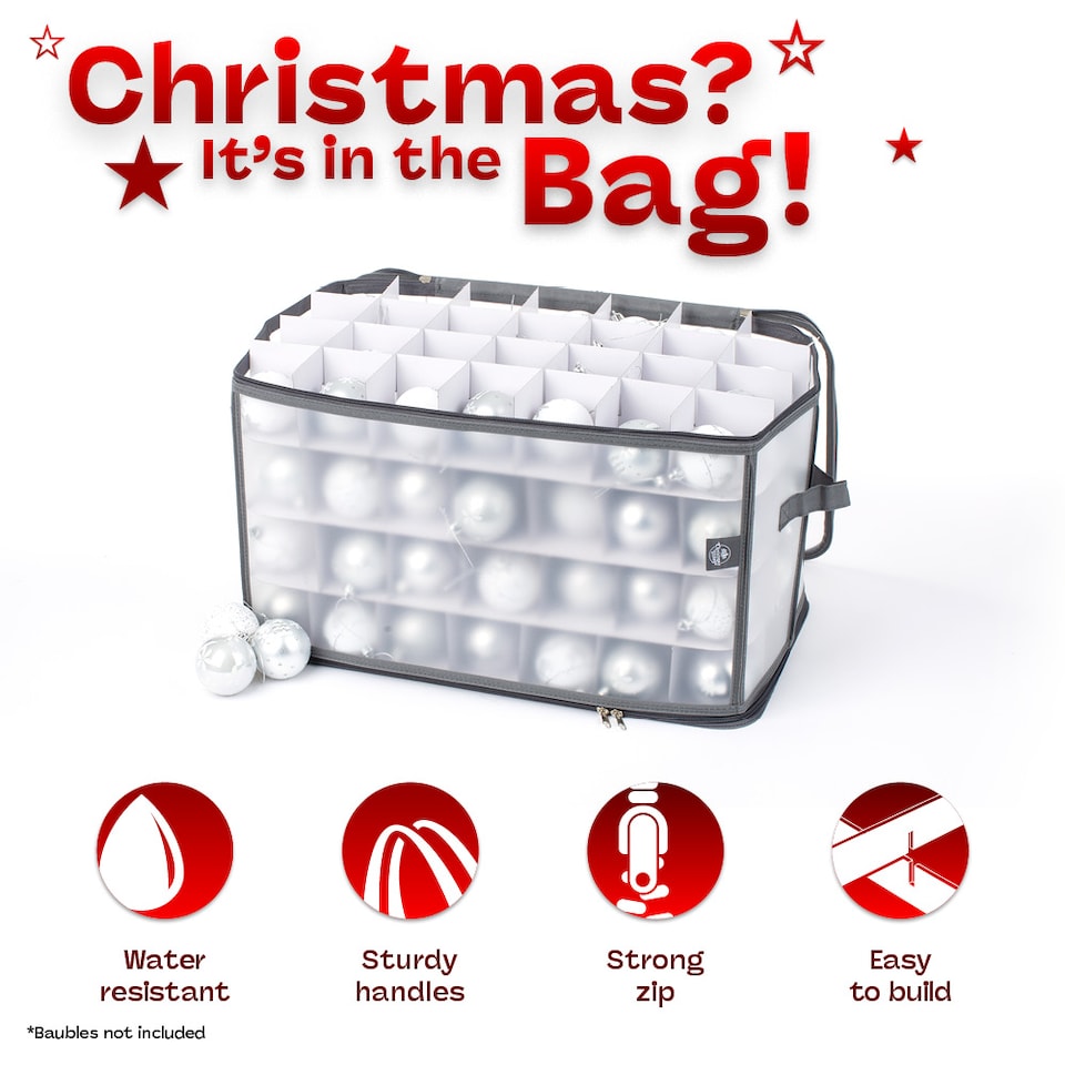 image 1 of 112 Christmas Bauble Storage Bag Grey