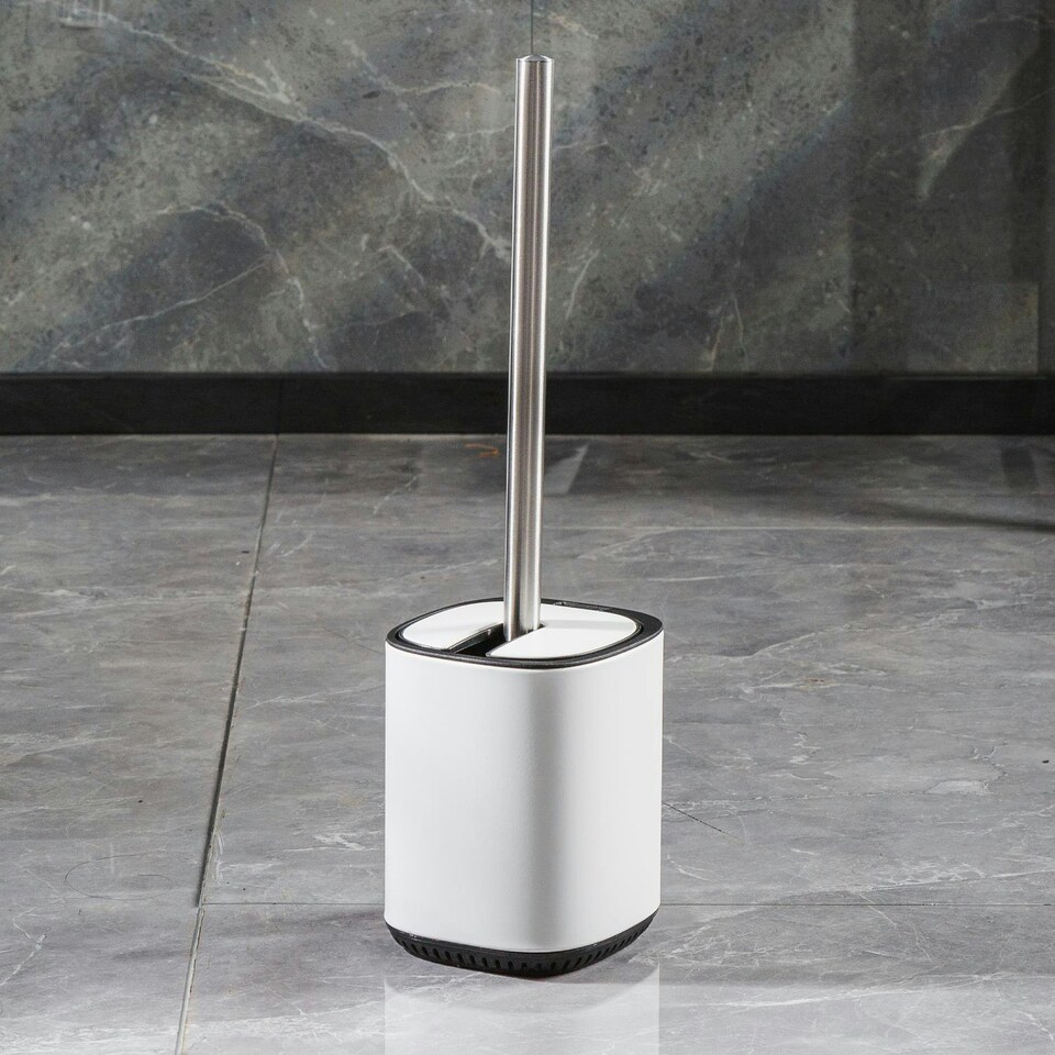 image 1 of Showerdrape Echo White Toilet Brush & Holder