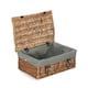 image 4 of 35cm Double Steamed Wicker Picnic Basket with Lining White | White | One Size