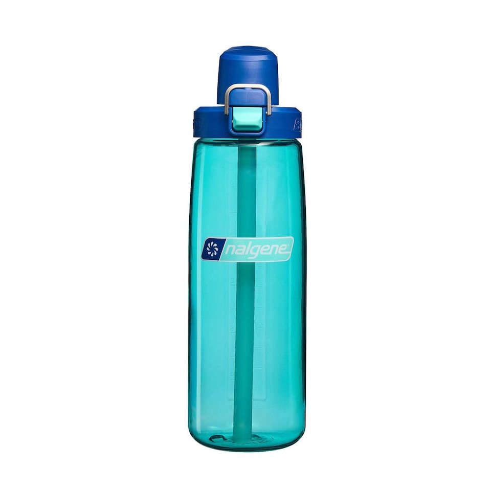 image 1 of Nalgene Fresh Flow 700ml Straw Water Bottle - Blue Aqua - Dark Blue Cap