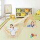 image 5 of COSTWAY 3-in-1 Triangle Wooden Toddler Climber Ramp Arch